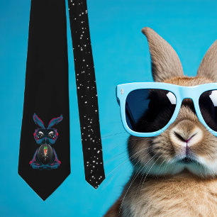 Cravate Mignonne Eyes Rabbit en Yoga Pose Méditation