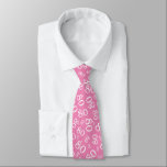 Cravate Milestone 80 Random Number Pattern Pink/White<br><div class="desc">Milestone number 80: This random number pattern is a fun gift idea for your 80th birthday. The unique design is a white milestone number 80 repeated and scattered in a random pattern over a pink background. You don’t have to be 80 years old or over the hill to wear this...</div>