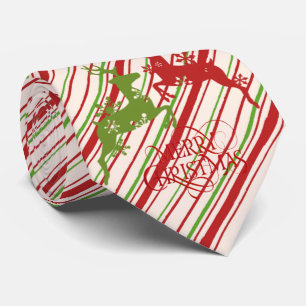 Cravate Milo Christmas Collection Red and Green Reindeers