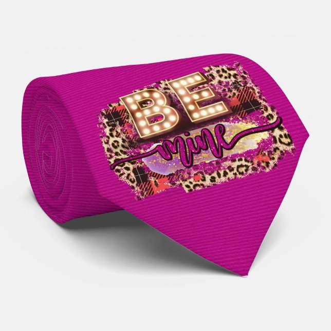 Cravate Milo Dale Be Mine Leppard Purple Necktie Homme (Roulé)