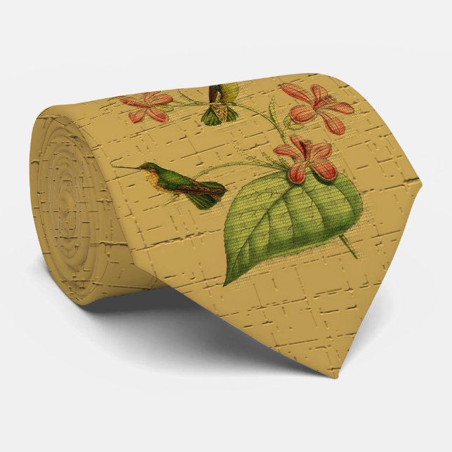 Cravate Milo Dale Bird Collection - Milo Hummingbird Tan (Roulé)