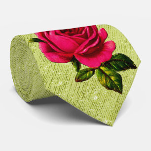 Cravate Milo Dale Rose Green Stripped Necktie Homme