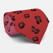 Milo Dale Rouge et noir Leppard Rose Necktie