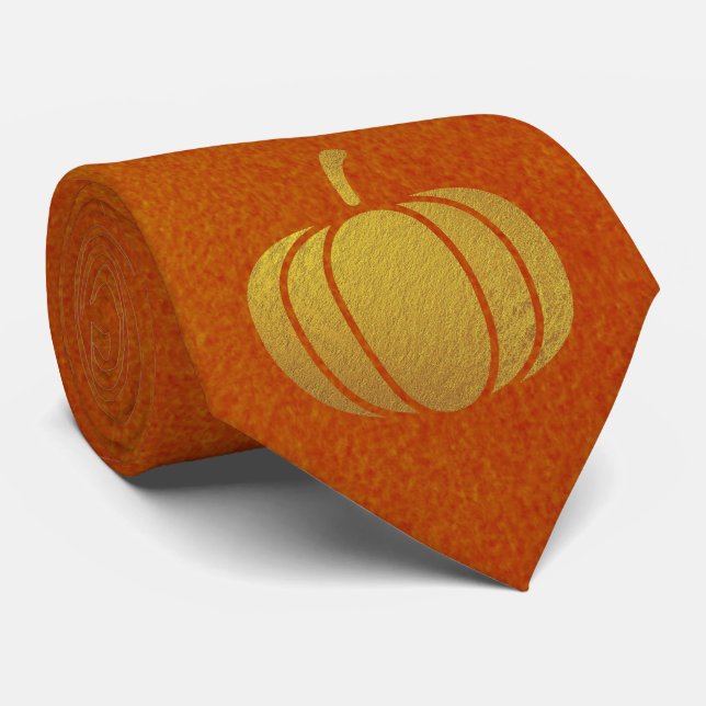 Cravate Milo Gold Citrouille Thanksgiving Orange (Roulé)
