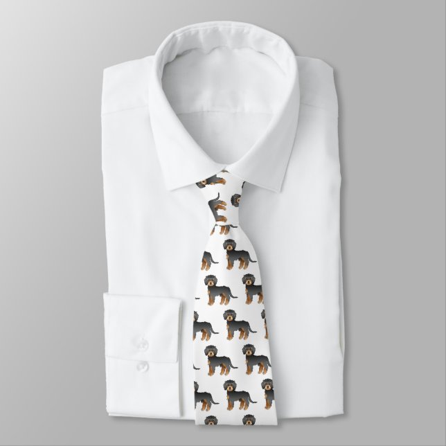 Cravate Mini Goldendoodle noir et fauve Motif de chien de  (Attaché)