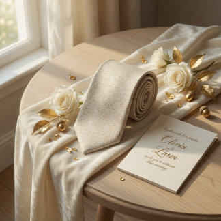 Cravate Minimalist Ivory Woven Texture Geometric Linen