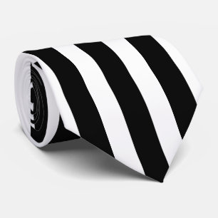 Cravate Minimaliste Moderne Rayures Noires et Blanches