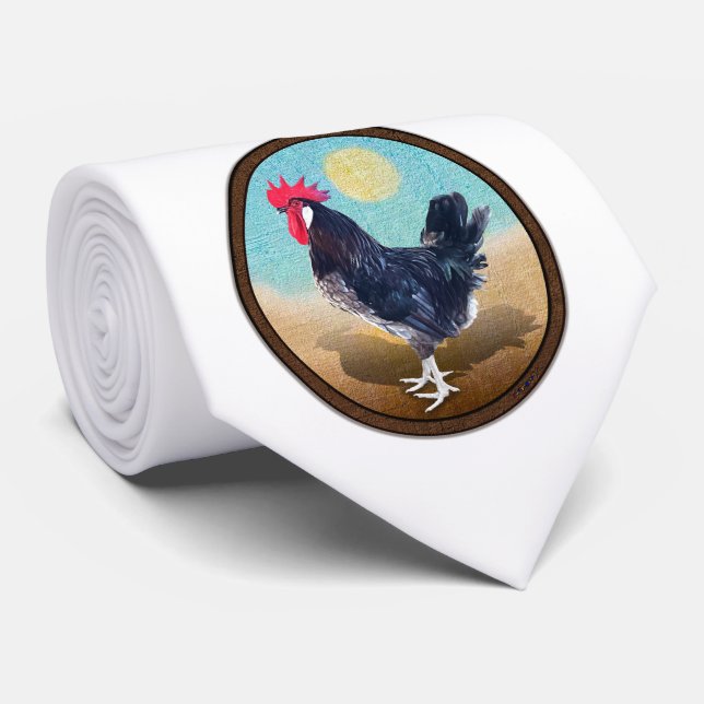 Cravate Minorque Rooster Vintage Oval (Roulé)