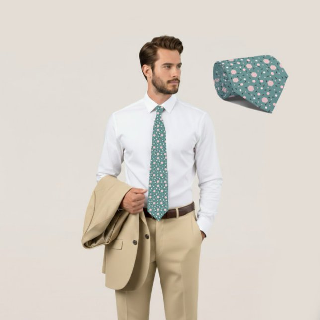 Cravate Mint Geo Hexagon & Charcoal Triangle Tie (Créateur téléchargé)
