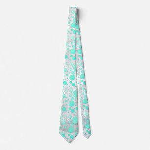 Cravate Mint Ice Aqua Blue Polka Dots