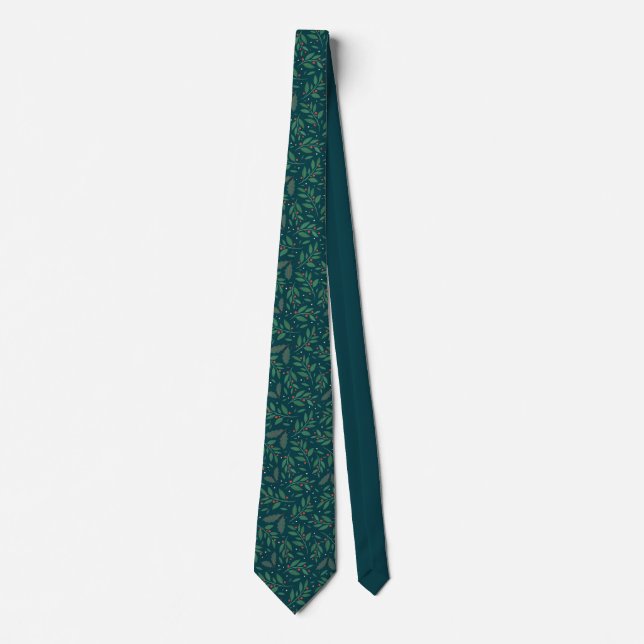 Cravate Mistletoe & Holly Christmas Necktie (Devant)