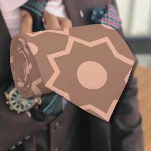 Cravate Mocha Mousse Mocha moderne Dusty rose forme géomét