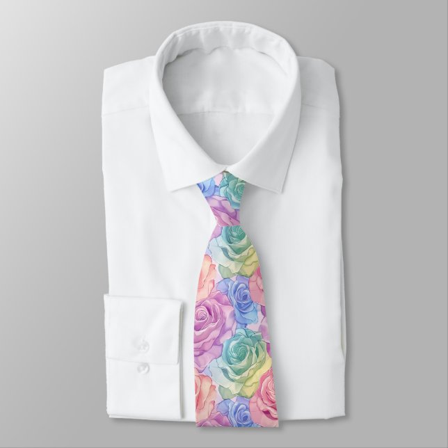 Cravate Mode Élégante pour Hommes Fleur de Rose (Attaché)