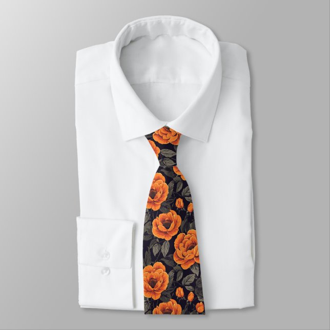 Cravate Mode masculine classique Rose Floral (Attaché)