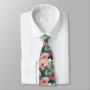 Cravate Mode masculine colorée Fleur tropicale