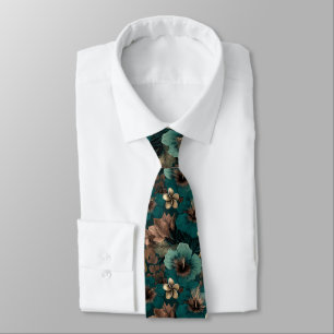 Cravate Mode masculine colorée fleur tropicale
