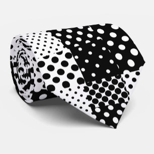 Cravate Mode noir blanc à pois Style Design 