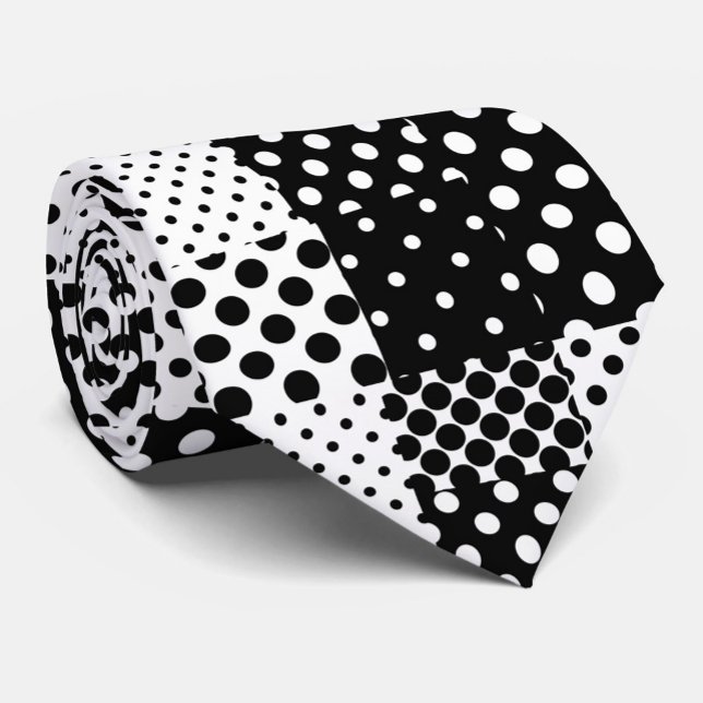 Cravate Mode noir blanc à pois Style Design  (Créateur téléchargé)