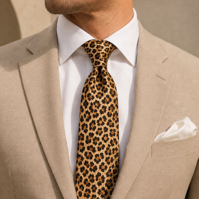 Cravate mode safari sauvage chic girly imprimé léopard (girly chic wild safari fashion leopard print neck tie)
