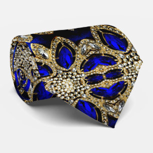 Cravate mode style girly turquoise marine bleu or