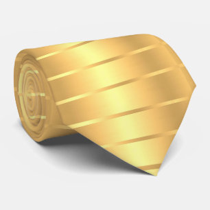 Cravate Modèle à bande couleur or élégant moderne