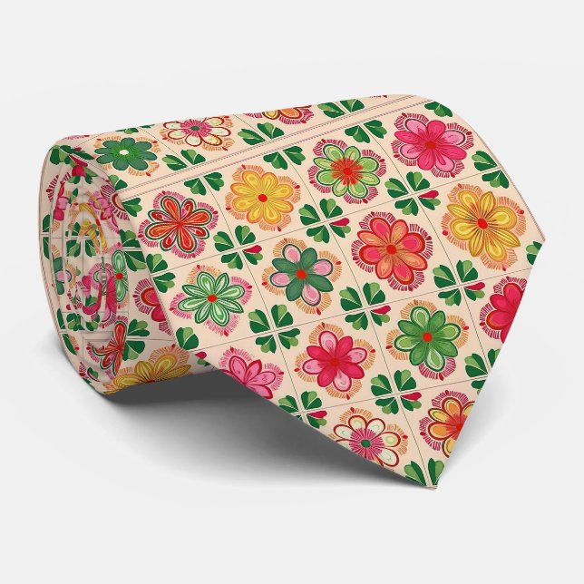 Cravate Modèle à motifs floraux (Roulé)