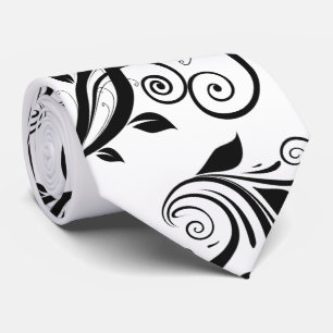 Cravate Modèle Damask, Damask français, noir et blanc