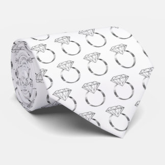Cravate Modèle de bague de fiançailles diamant argent