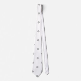 Cravate Modèle de point gris-clair et blanc de polka