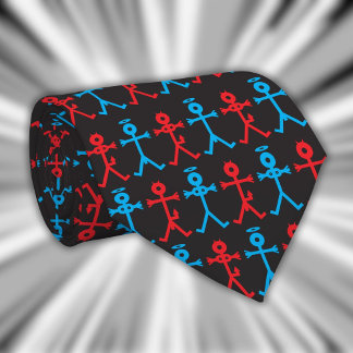 Cravate Modèle d'icônes de diable d'ange stylé moderne
