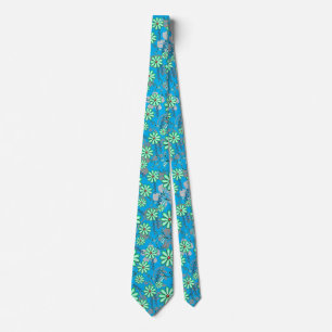 Cravate Modèle floral 17,b Lblue BG