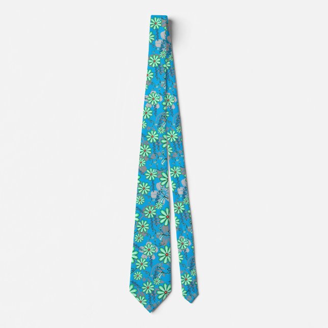 Cravate Modèle floral 17,b Lblue BG (Devant)