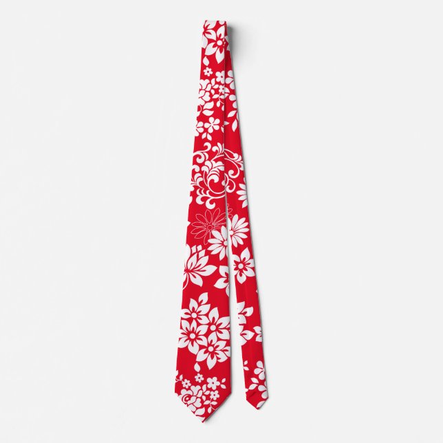 Cravate Modèle floral.b Rouge BG (Devant)