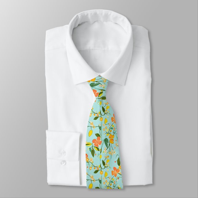 Cravate Modèle floral de printemps (Attaché)
