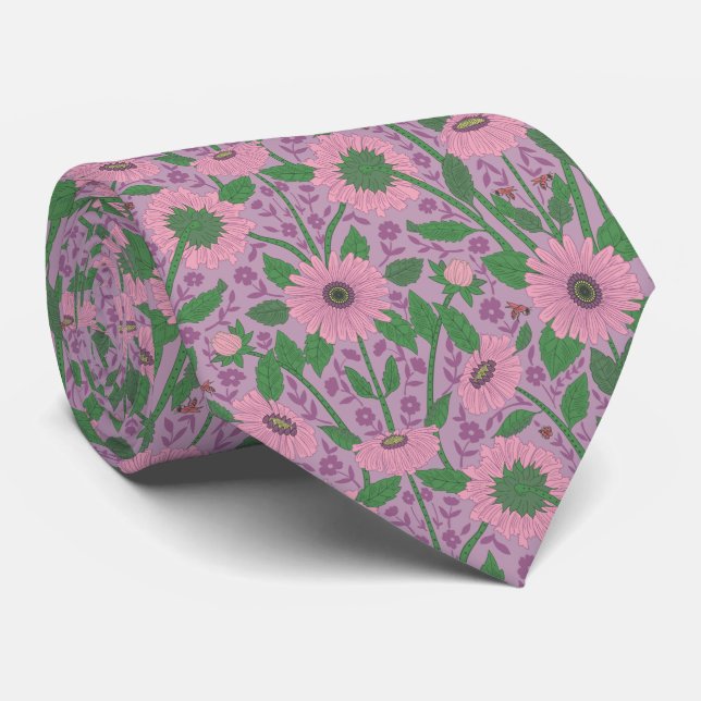 Cravate Modèle floral moderne Forme (Roulé)