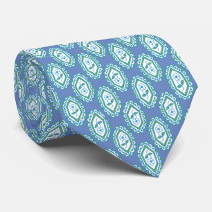Cravate Modèle floral Vintage de bord bleu chic