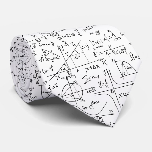 Cravate Modèle sans couture d'équations mathématiques (Roulé)