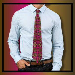 Cravate Modèle vintage Ornate Gold Damask