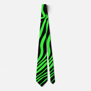 Cravate Modèle zèbre vert néon couleur