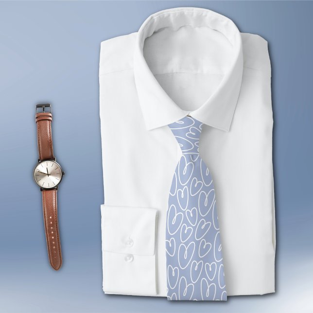 Cravate Modern Blue Heart (Créateur téléchargé)