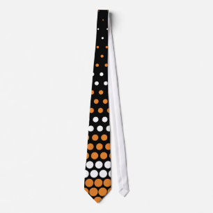 Cravate Modern Cadmium Orange and White Polka Dot