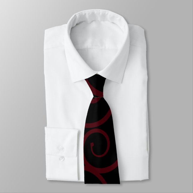 Cravate moderne Deep Red Black Cute (Attaché)