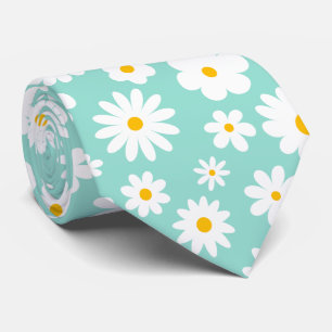 Cravate Moderne Flat Graphic Daisy Robin's Egg Blue