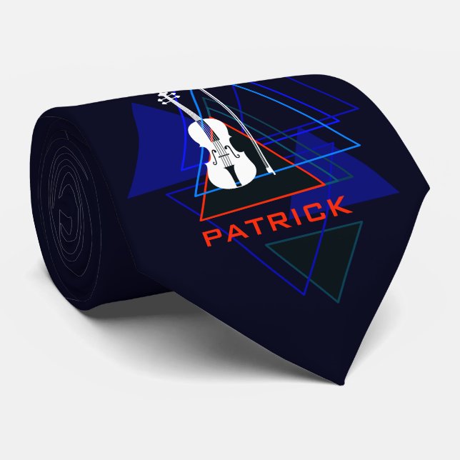 Cravate Moderne & Masculine Marine Blue Music Concepteur d (Roulé)