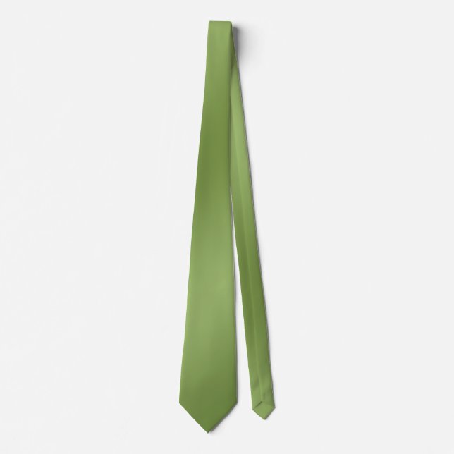 Cravate Moderne mignon Solide dégradé vert motif d'onde (Devant)