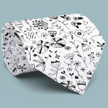 Cravate Moderne Monochrome Fleur sauvage noire et blanche<br><div class="desc">Dessins modernes en encre de fleurs sauvages.</div>