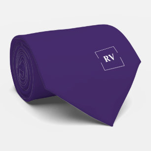 Cravate Moderne Monogramme Violet