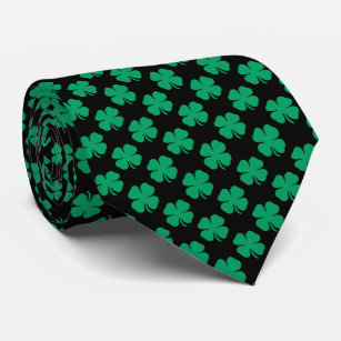 Cravate Moderne Shamrock irlandais élégant Vert Clover noi