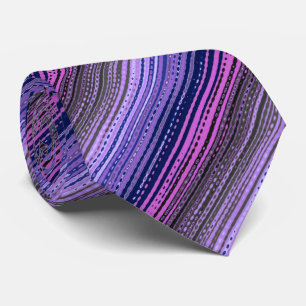 Cravate Molécule Variée Striped Violet Deux côtés