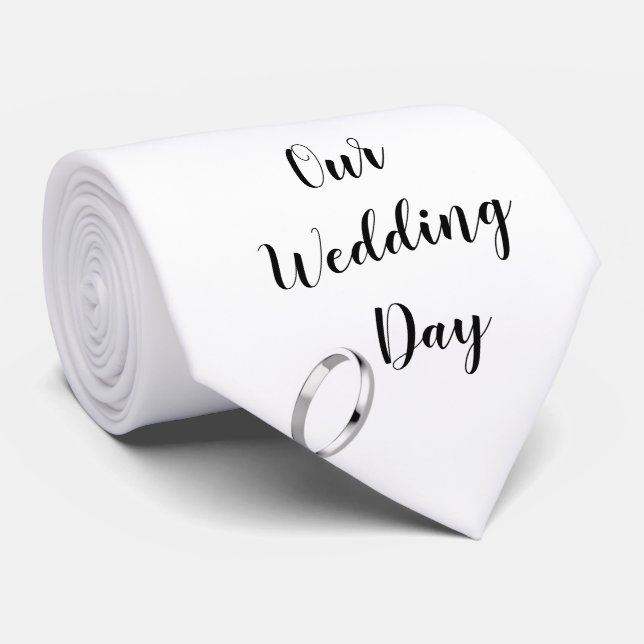 CRAVATE MON **GROOM** AVEC AMOUR LE JOUR DU MARIAGE *CRAVA (Roulé)